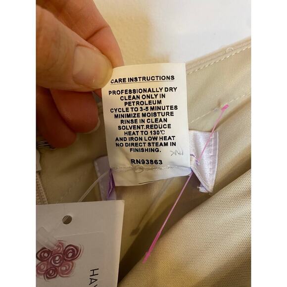 NWT Hailey Paige Occasions Cashmere Off Shoulder Formal Gown Dress Bridesmaid 22 - Picture 7 of 16